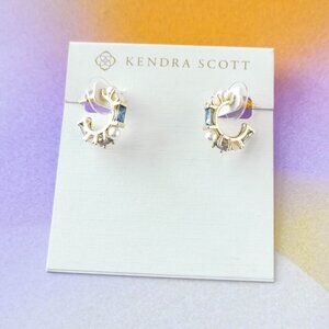 $60 kendra scott Madelyn Gold Huggie Earrings Multi Mix New